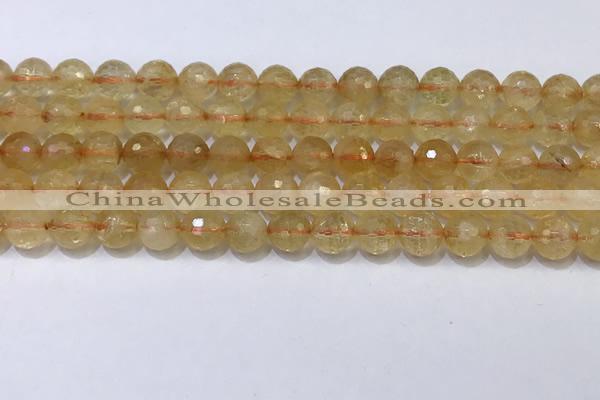 CCR341 15.5 inches 8mmm faceted round citrine beads wholesale