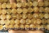 CCR358 15.5 inches 12mm faceted round citrine beads
