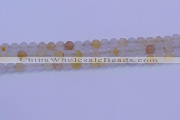 CCR371 15.5 inches 6mm round matte citrine beads wholesale