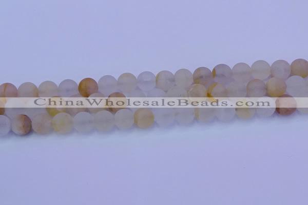 CCR373 15.5 inches 10mm round matte citrine beads wholesale