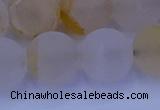 CCR375 15.5 inches 14mm round matte citrine beads wholesale