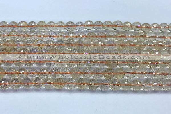 CCR390 15 inches 6mm faceted round citrine beads wholesale