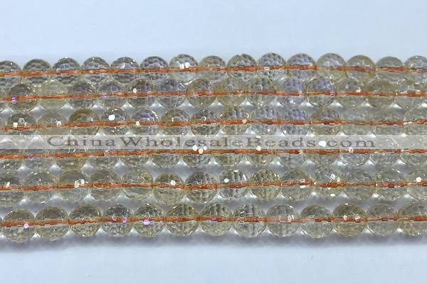 CCR392 15 inches 8mm faceted round citrine beads wholesale