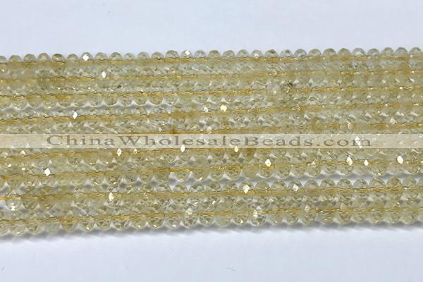 CCR395 15 inches 3*4mm faceted rondelle citrine beads