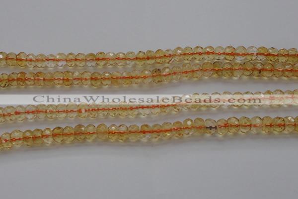 CCR51 15.5 inches 4*6mm faceted rondelle natural citrine beads