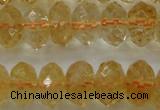 CCR53 15.5 inches 6*10mm faceted rondelle natural citrine beads