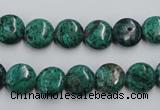 CCS211 15.5 inches 10mm flat round natural Chinese chrysocolla beads