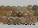 CCS311 15.5 inches 8mm faceted round natural sunstone beads