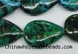 CCS456 15.5 inches 20*28mm flat teardrop dyed chrysocolla gemstone beads