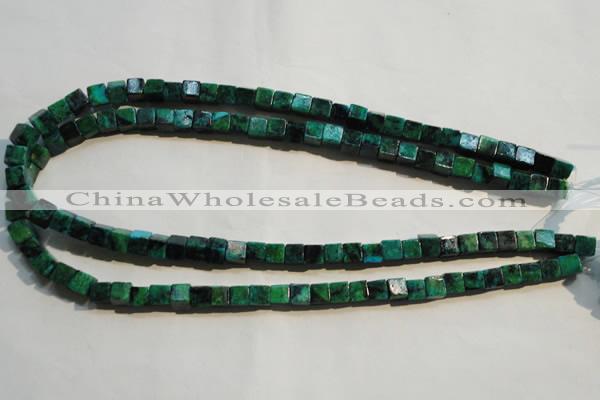 CCS611 15.5 inches 6*6mm cube dyed chrysocolla gemstone beads