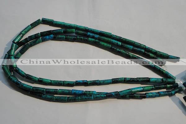 CCS624 15.5 inches 5*13mm tube dyed chrysocolla gemstone beads