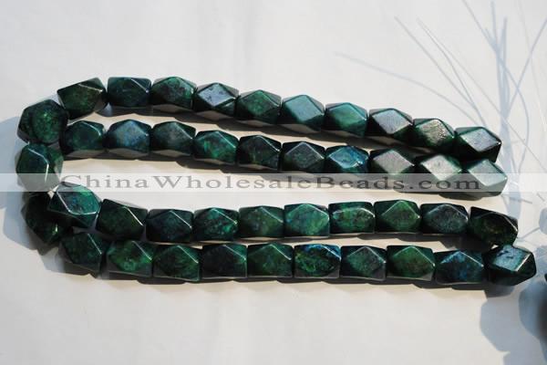CCS649 15.5 inches 13*18mm faceted cuboid dyed chrysocolla beads