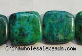 CCS673 15.5 inches 22*22mm square dyed chrysocolla gemstone beads