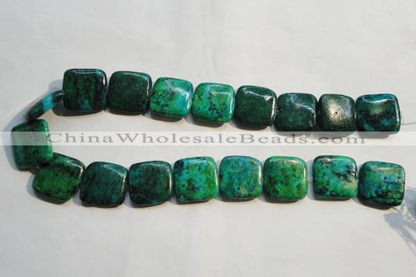 CCS673 15.5 inches 22*22mm square dyed chrysocolla gemstone beads