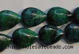 CCS691 15.5 inches 13*17mm flat teardrop dyed chrysocolla beads