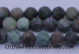 CCS761 15.5 inches 6mm round matte natural chrysocolla beads