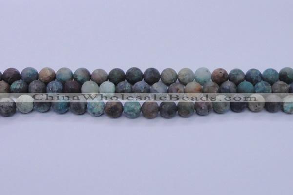 CCS763 15.5 inches 10mm round matte natural chrysocolla beads