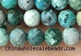 CCS882 15.5 inches 5.5mm faceted round natural chrysocolla beads