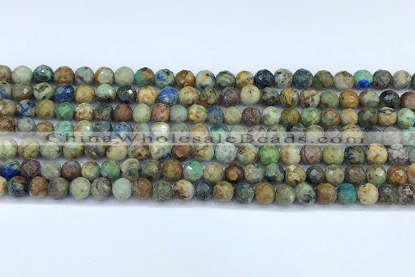 CCS930 15 inches 6mm faceted round chrysocolla beads