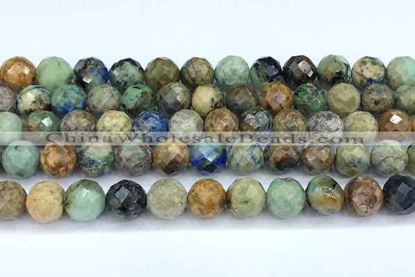 CCS932 15 inches 10mm faceted round chrysocolla beads