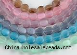 CCT04 10mm different color coin shape cats eye beads Wholesale