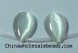 CCT1020 Top-drilled 13*18mm flat teardrop cats eye beads wholesale