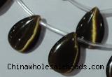 CCT1026 Top-drilled 13*18mm flat teardrop cats eye beads wholesale