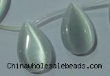 CCT1030 Top-drilled 14*22mm flat teardrop cats eye beads wholesale