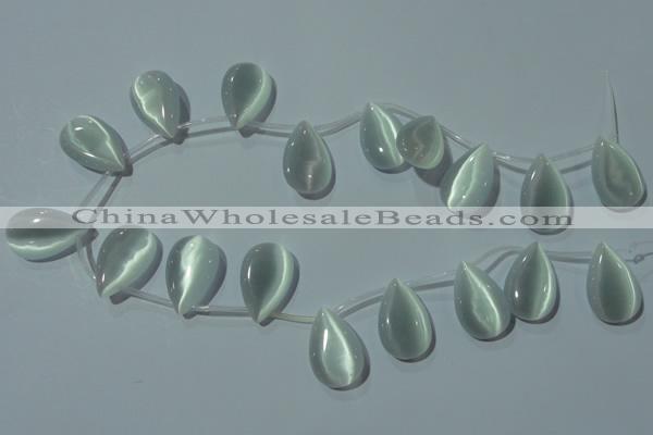 CCT1030 Top-drilled 14*22mm flat teardrop cats eye beads wholesale