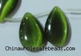 CCT1032 Top-drilled 14*22mm flat teardrop cats eye beads wholesale