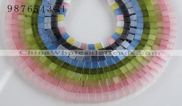 CCT11 Different color 6mm cube-shaped cats eye beads Wholesale