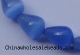 CCT21 14 inches 10*14mm teardrop ink blue cats eye beads wholesale