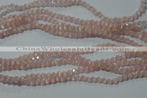 CCT304 15 inches 4mm faceted round cats eye beads wholesale