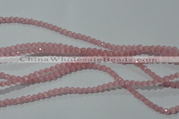 CCT305 15 inches 4mm faceted round cats eye beads wholesale
