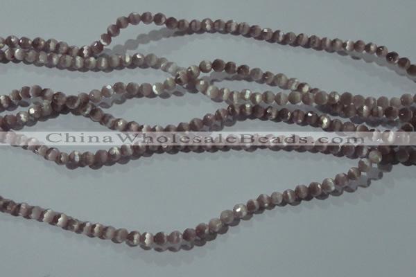 CCT312 15 inches 4mm faceted round cats eye beads wholesale