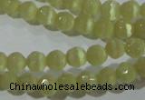 CCT314 15 inches 4mm faceted round cats eye beads wholesale