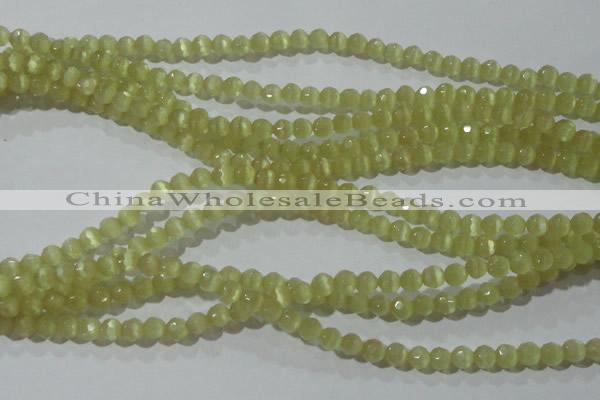 CCT314 15 inches 4mm faceted round cats eye beads wholesale