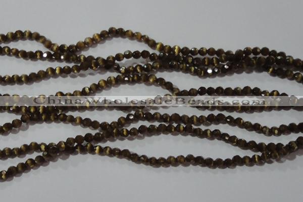 CCT320 15 inches 4mm faceted round cats eye beads wholesale