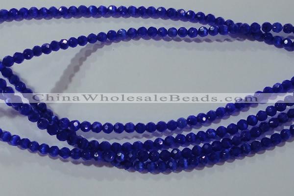 CCT327 15 inches 4mm faceted round cats eye beads wholesale