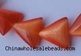 CCT34 14.5 inches 15*16mm triangle orange red cats eye beads wholesale