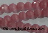 CCT353 15 inches 6mm faceted round cats eye beads wholesale