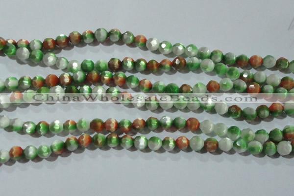 CCT365 15 inches 6mm faceted round cats eye beads wholesale