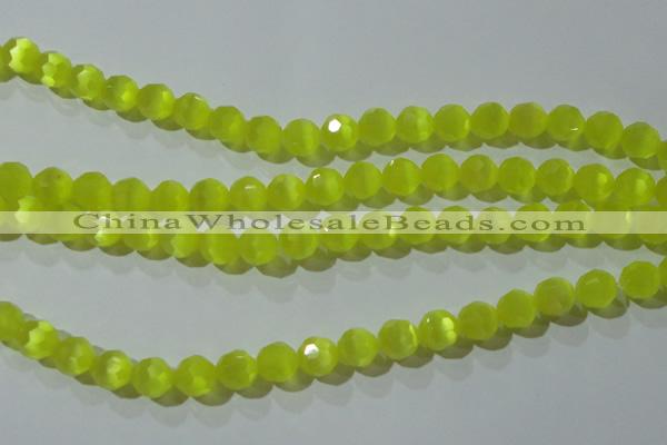 CCT375 15 inches 8mm faceted round cats eye beads wholesale