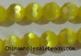 CCT376 15 inches 8mm faceted round cats eye beads wholesale