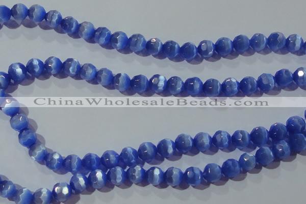 CCT382 15 inches 8mm faceted round cats eye beads wholesale