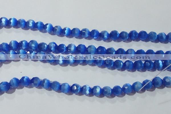 CCT383 15 inches 8mm faceted round cats eye beads wholesale