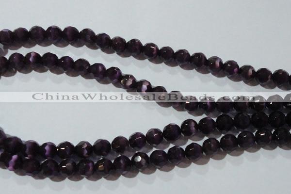 CCT385 15 inches 8mm faceted round cats eye beads wholesale