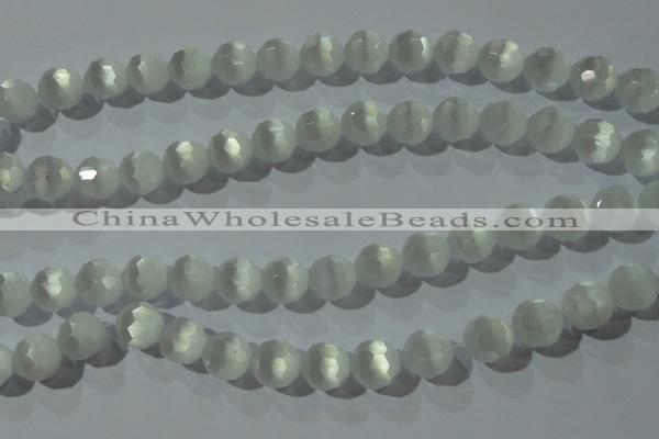 CCT390 15 inches 10mm faceted round cats eye beads wholesale