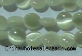 CCT450 15 inches 6mm flat round cats eye beads wholesale