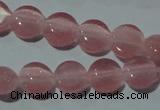 CCT452 15 inches 6mm flat round cats eye beads wholesale